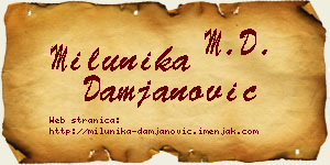 Milunika Damjanović vizit kartica